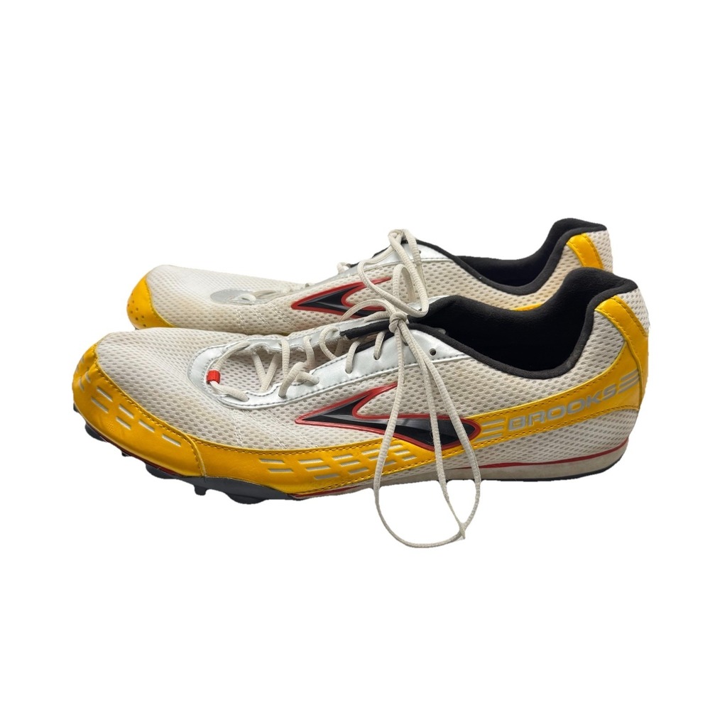 Brooks Nerve Track and Field Spikes Yellow with White Mesh Size 13